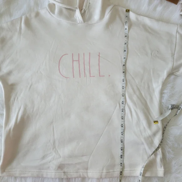 Rae Dunn 2 Piece CHILL Set Hoodie & Jogger Set S Cream/Pink Soft NWT - Picture 9 of 16
